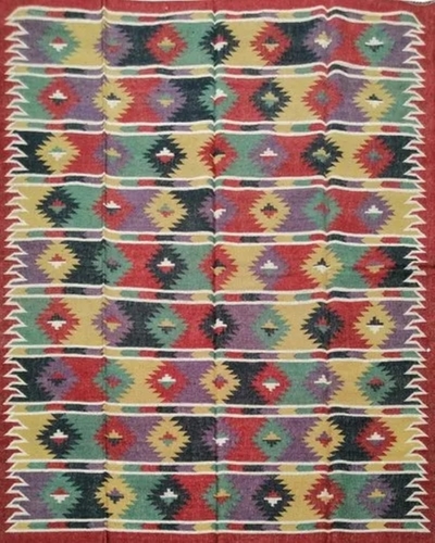 प्रिंटेड रेक्टैंगुलर एंटी-स्लिप लेटेक्स नॉनवॉवन ओरिएंटल हैंडमेड जूट और वूल रग