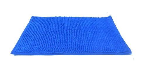 Rectangular Shape Plain Blue Fiber Door Mats Back Material: Anti-Slip Latex