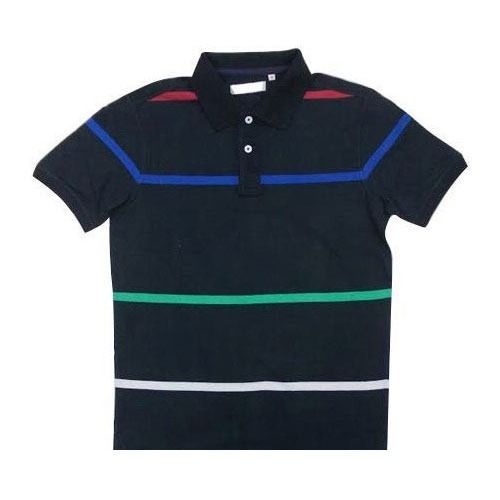 Striped Pattern Cotton Short Sleeves Men'S Collared T Shirt Age Group: Above 18