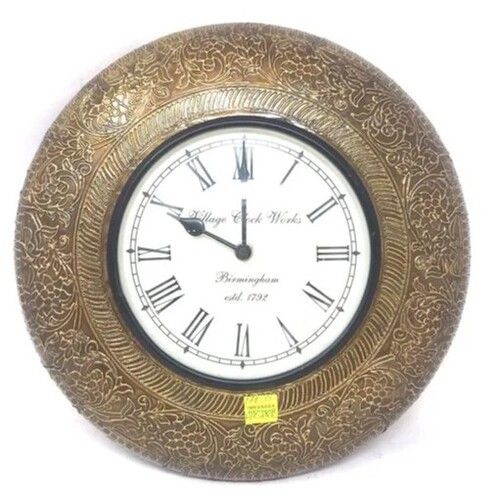 16-18inch Quartz-type Antique Style Designer Round Wooden Wall Clock