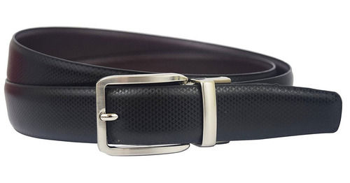 Black Color Mens Leather Belt With Metal Buckle