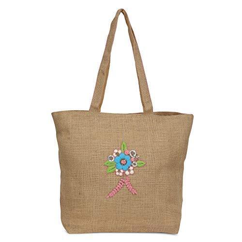 Eco Friendly Ladies Jute Bag For Personal Use With Embroidery Work