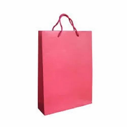 Pink Color Eco Friendly Advertising Paper Bags