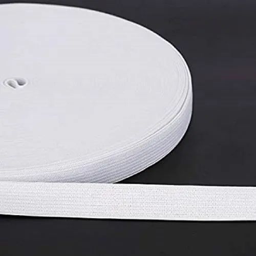 Plain White Elastic Tape With Thicknes 20 mm And length 30 Meter