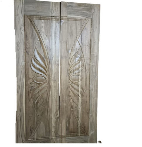 Powder Coated Right Lock Durable Carved Solid Oak Plywood Wooden Door
