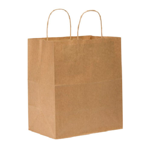 10x6.75x12 Inches Rectangular Brown Rope Handle Paper Shopping Carry Bag