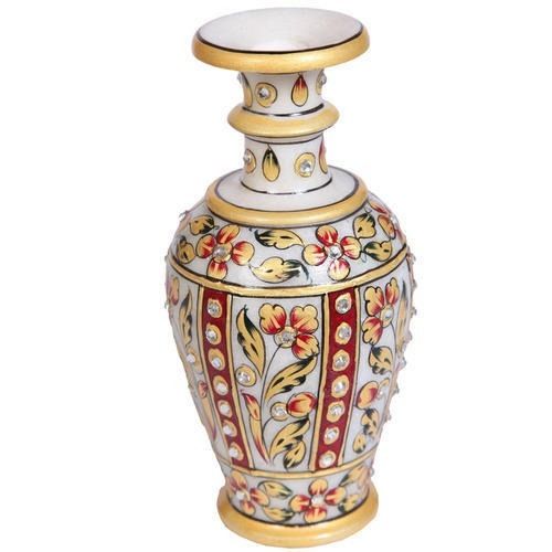 18 Inches Long Handicraft Printed Marble Flower Vase Weight: 2  Kilograms (Kg)