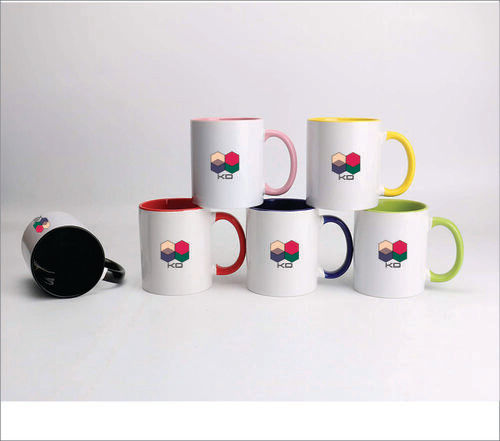 Inner Color Sublimation Promotional Ceramic Coffee Mugs With Handle