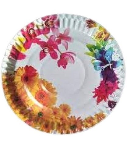 Multi Color Multicolor 6 Inch Printed Round Paper Plate, 30 Pieces Pack