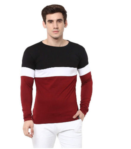 Regular Fit Casual Wear Long Sleeves Plain Cotton Printed T Shirt For Mens