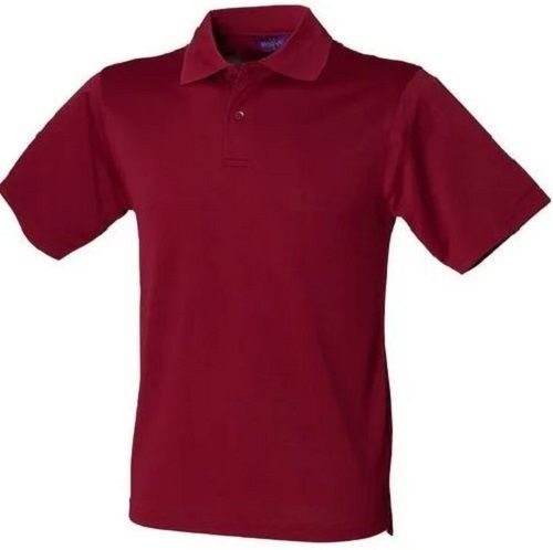 Short Sleeve Plain Pattern Polo Collar Mens Cotton Collared T Shirt  Age Group: Above 18