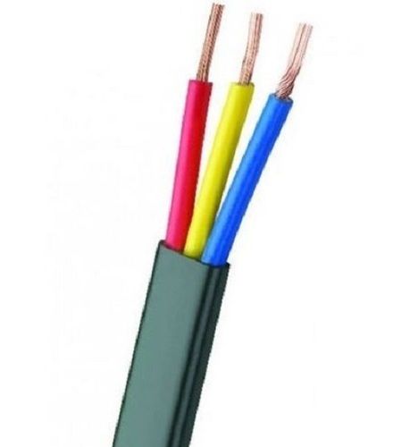 100 Meter Low Volt Round Pvc 3 Core Flat Cable For Industrial Use Conductor Material: Copper