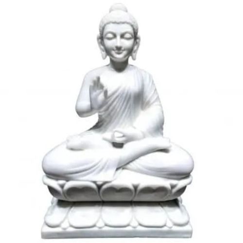 2 Foot Long Polished Hand Carved Marble Buddha Statue