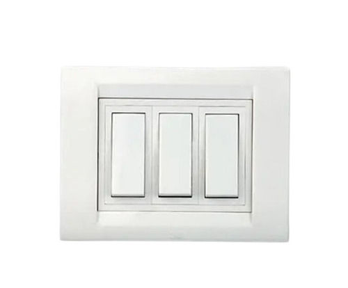 White 220 Voltage Rectangular Electric Plastic Anchor Switches