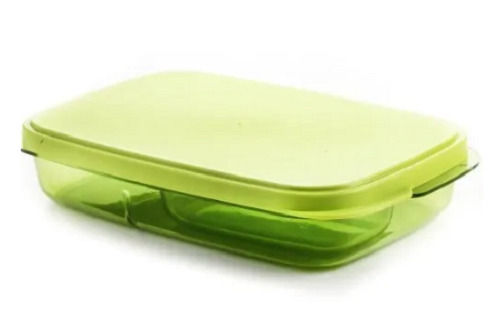 Green 23 X 13 X 4 Cm Plastic Lunch Box For Food Storage