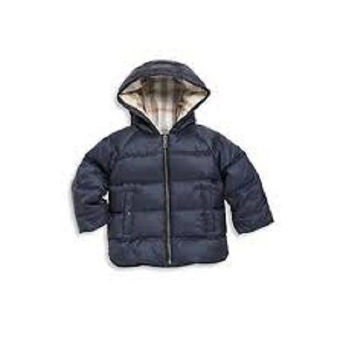  Black Plain Color Kids Warm Feather Jacket Age Group: 18 To 80