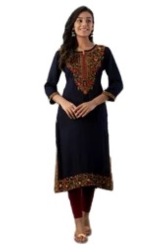 Labelled Size Lightweight Ethnic Wear Beautiful Heavy Embroidered Straight Kurta Age Group: 18-35