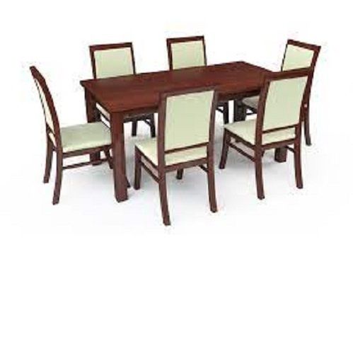 Six Seater High Back Wooden Chair and Dining Table Set