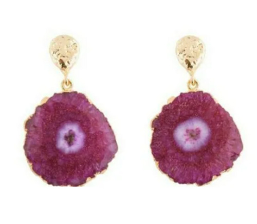 महिलाओं के लिए गोल स्टाइलिश और फैशनेबल जेमस्टोन ड्रॉप इयररिंग