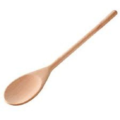 Brown 12 Inch Round Headed Polished Finished Durable And Eco-Friendly Wooden Spoon