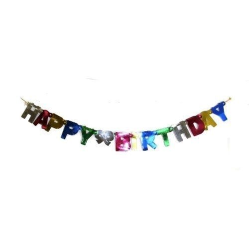 Multicolor Bright Glossy Light Weight Indian Style Modern Paper Happy Birthday Banner