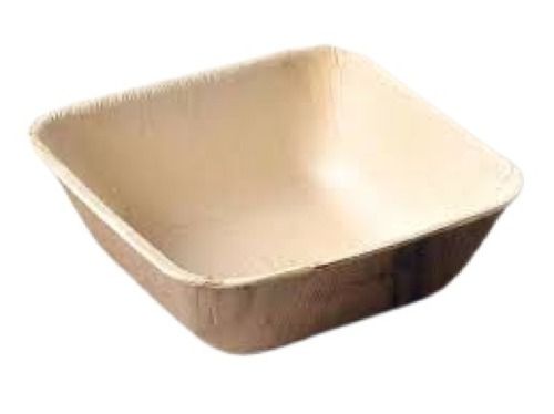 Disposable Brown Square Shape Areca Leaf Bowls, 100 Pieces Pack