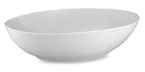 White Modern Design Oval Shape Ceramic Bowls With Unique Pearled Edges