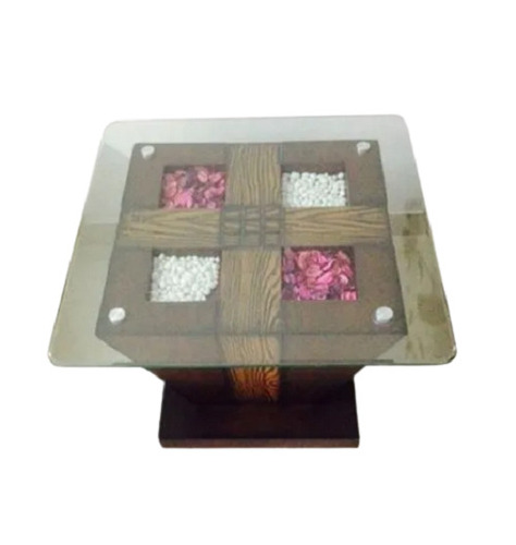 इनडोर फर्नीचर के लिए आधुनिक आयताकार लकड़ी और कांच की मेज किसी असेंबली की आवश्यकता नहीं है