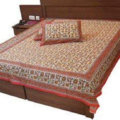 Orange Traditional Washable Classy Decorative Comfortable Cotton Printed Bed Sheet