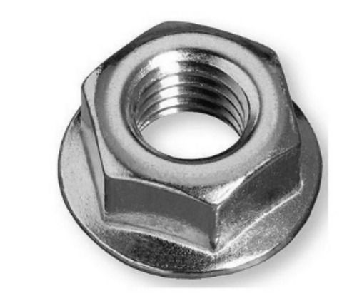 Silver 0.5 Inch Hexagonal Head Stainless Steel Flange Nut For Industrial