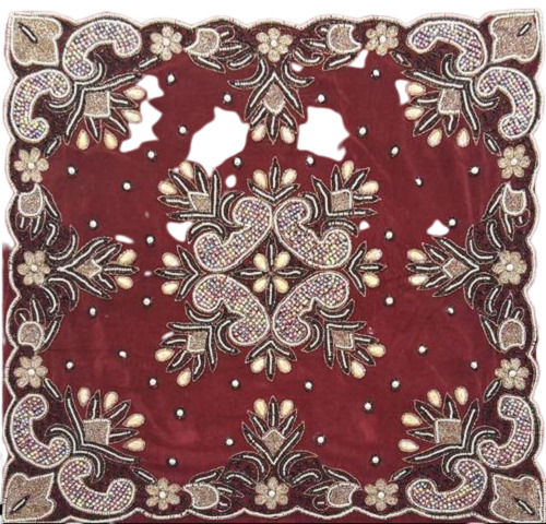 Maroon 13.8 X 5.5 X 2.8 Cm Cotton Embroidered Table Cover For Home 