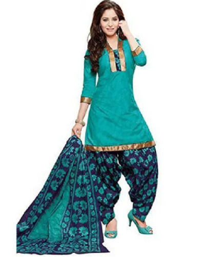 3 By 4 Sleeve Laces Cotton Printed Ladies Salwar Suit