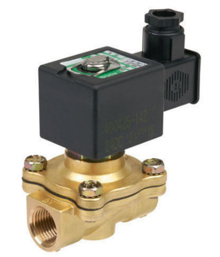 4x2x6 Inches Polished Brass Two Way Diaphragm Solenoid Valve