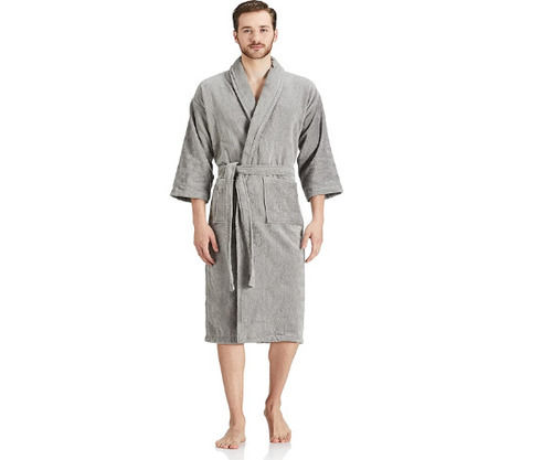 Comfortable Breathable Plain Cotton Bathrobes For Men And Women Belt Size: 72  X 1.75 Inch