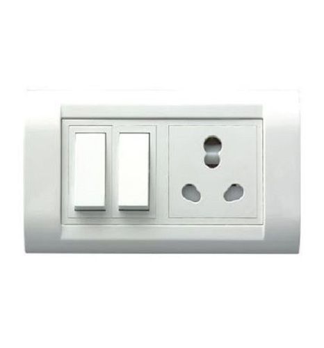 White Rectangular 2 Switch Ip55 Level Electrical Switch Board