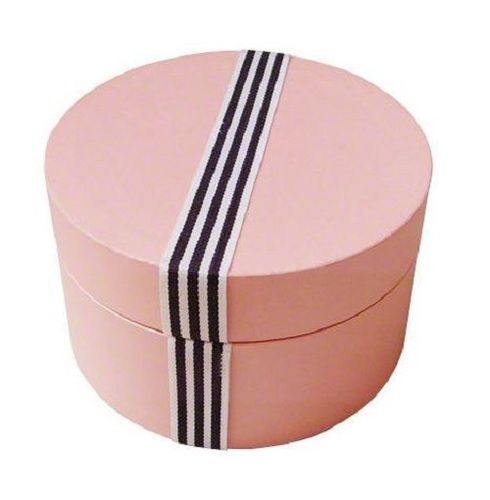Round Shape Plain Pink Color Paper Box