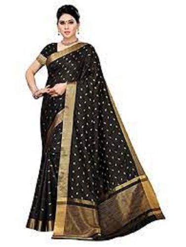 Zari Work Woven Printed Traditional Wear Cotton Chanderi Silk Sarees