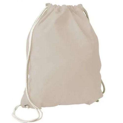 20x6 Inches 4 Kilogram Capacity Plain Cotton Drawstring Bag