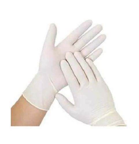 White 25 Grams Full Fingered Plain Disposable Latex Gloves For Examination