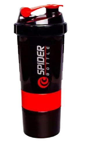 ब्लैक 500 मिलिलिटर स्क्रू कैप और नैरो फ्लिप टॉप प्लास्टिक शेकर बॉटल