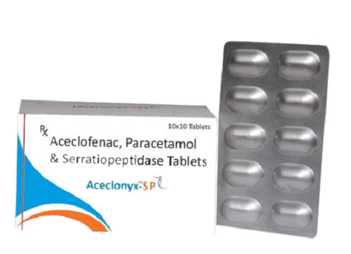 Aceclofenac Paracetamol Serratiopeptidase Tablets, 10X10 Tablets Blister Pack