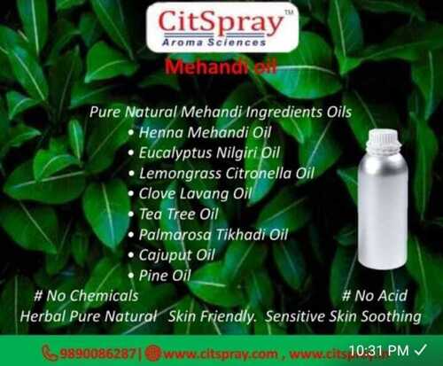 Fragrance Compound Citspray Natural Mehandi Oil