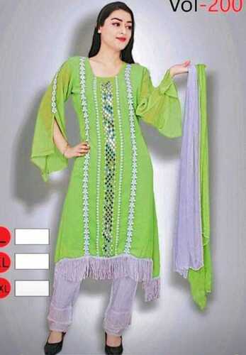 Ladies Fancy Sleeves Plain Cotton Kurti For Casual Wear