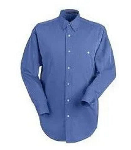 Plain Full Sleeves Button Closure Formal Cotton Shirt For Men