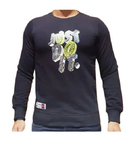 Round Neck And Long Sleeves Printed Cotton Sweatshirt For Mens Chest Size: 86 Cm