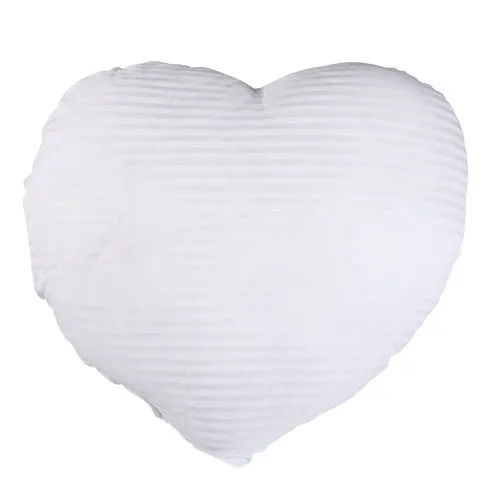 White Soft Comfortable Non Zipper Handmade Plain Heart Shape Satin Cushion Filler