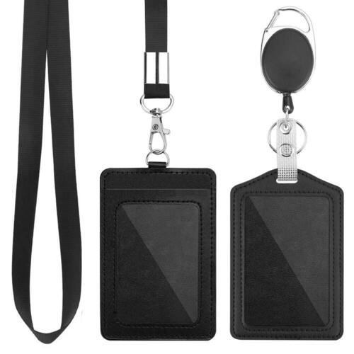 Vertical PU Leather ID Card Holder With 1 Clear ID Window