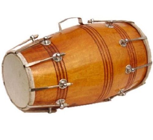 17 Inch Length Wooden Round Dholak For Indian Music Application: Festivals