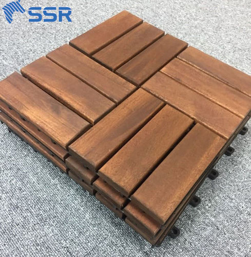 300x300mm Acacia, Teak, Eucalyptus, Keruing Wood Deck Tiles