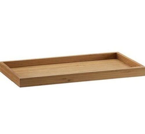 Brown 34.9 X 50.2 X 5.7 Cm Rectangular Wooden Bamboo Tray For Bathroom